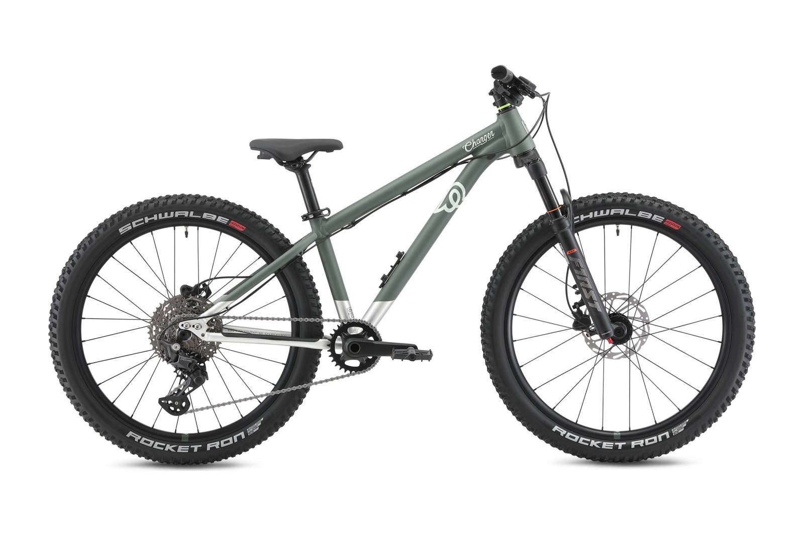 Early Rider Charger 24 kids mountain bike in Forest Green and Brushed