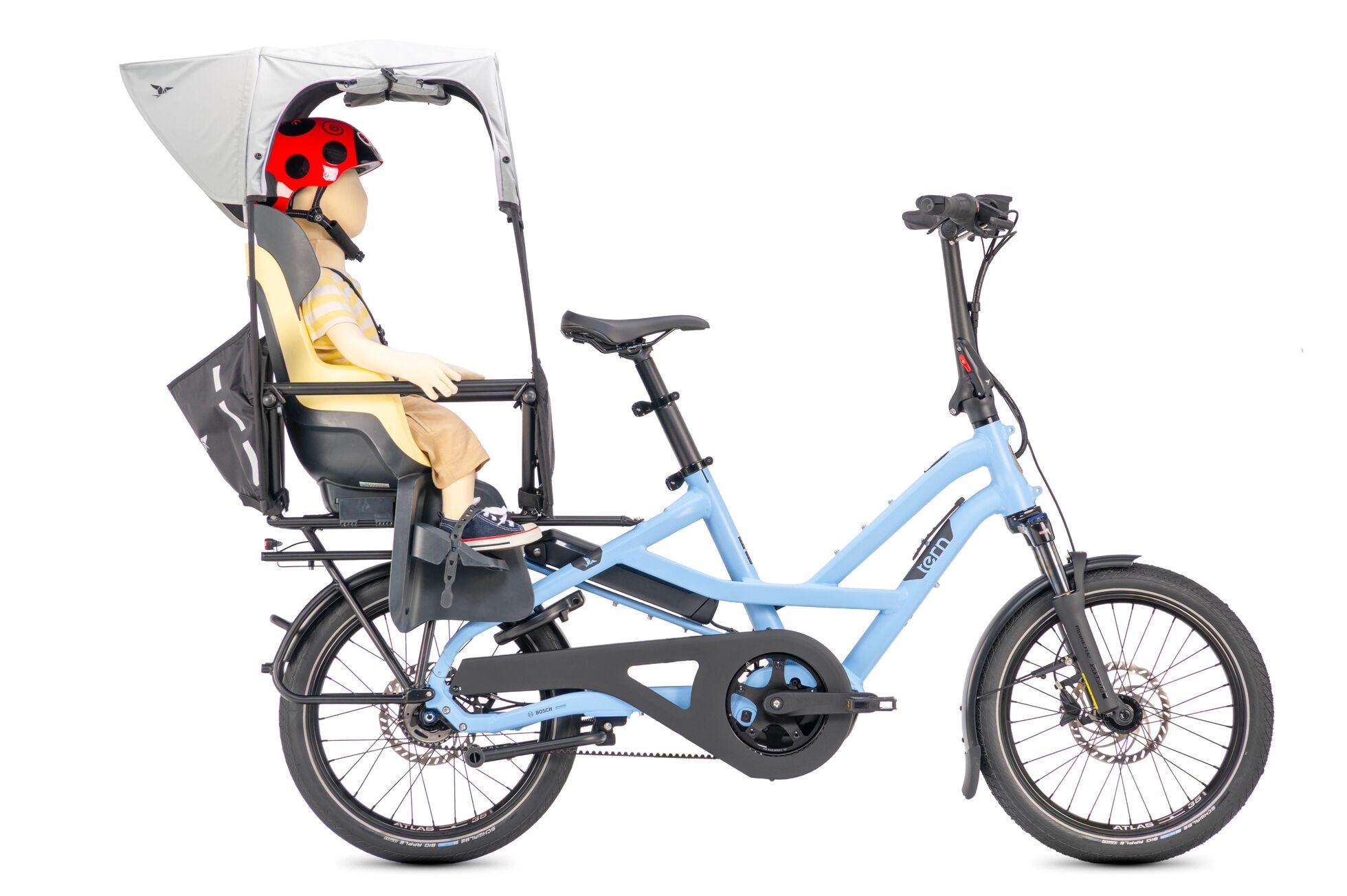 Tern Sun Shield Mini on a Tern HSD Gen 3 with a child seat