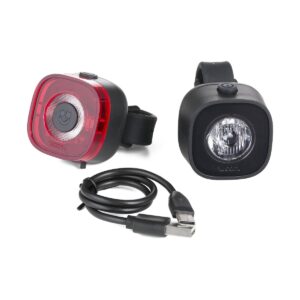 woom BEAM front and rear bike lights with USB-C cable